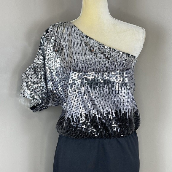 Friends Women One Should Sequin Black Dress Sz M - Picture 2 of 15